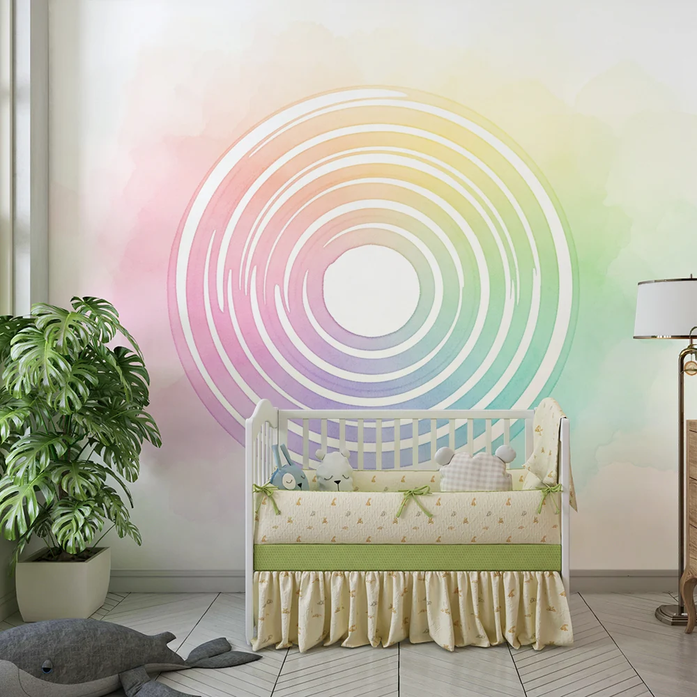 Papel de parede quarto bebê | Цветни пастелни градиентни кръгове