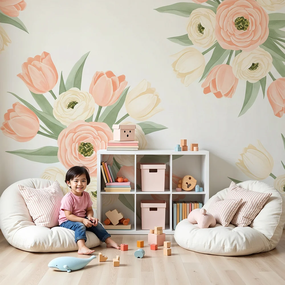 Papel de parede quarto bebê | Букети от лалета