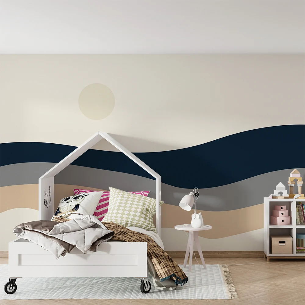 Papel de parede quarto bebê | Меки вълни и успокояваща атмосфера