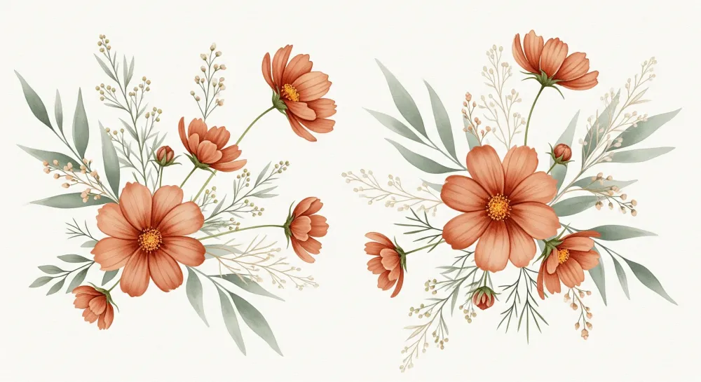 Papel de parede quarto bebê | Belas flores delicadas e folhagem suave