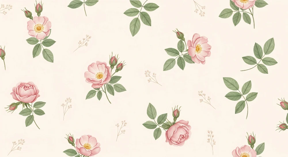 Papel de parede quarto bebê | Delicadas flores e rosas pastel