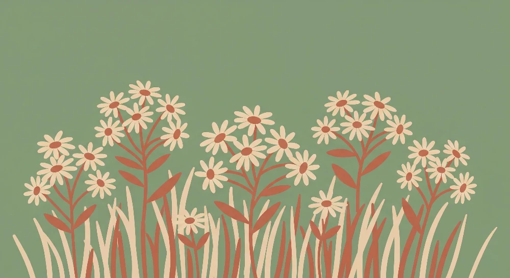 Papel de parede quarto bebê | Delicadas flores em fundo verde