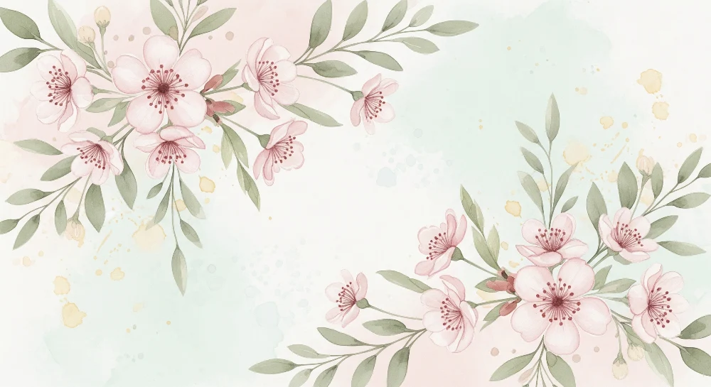 Papel de parede quarto bebê | Delicadas flores e fundo pastel