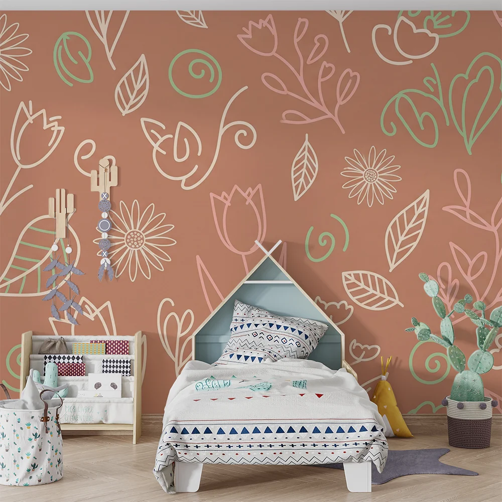 Papel de parede quarto bebê | Delicadas flores e padrões suaves