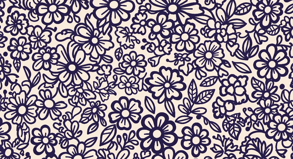 Papel de parede quarto bebê | Delicados padrões florais em fundo creme