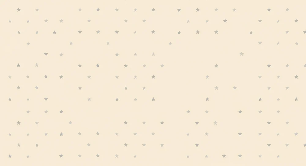 Papel de parede quarto bebê | Estrelas prateadas em fundo creme