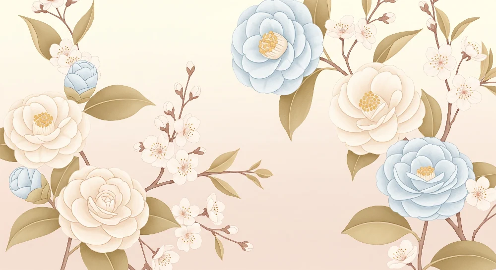 Papel de parede quarto bebê | Flores delicadas e tons pastel