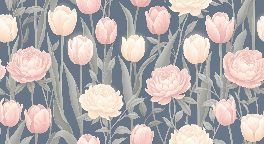 Papel de parede quarto bebê | Flores delicadas e tons pastel