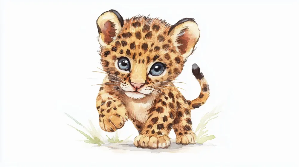 Papel de parede quarto bebê | Fofo leopardo pequeno