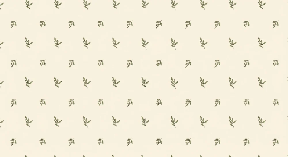 Papel de parede quarto bebê | Folhas delicadas em fundo creme