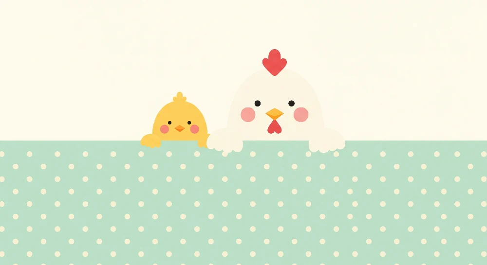 Papel de parede quarto bebê | Galinhas e pintinhos bonitos em fundo pastel