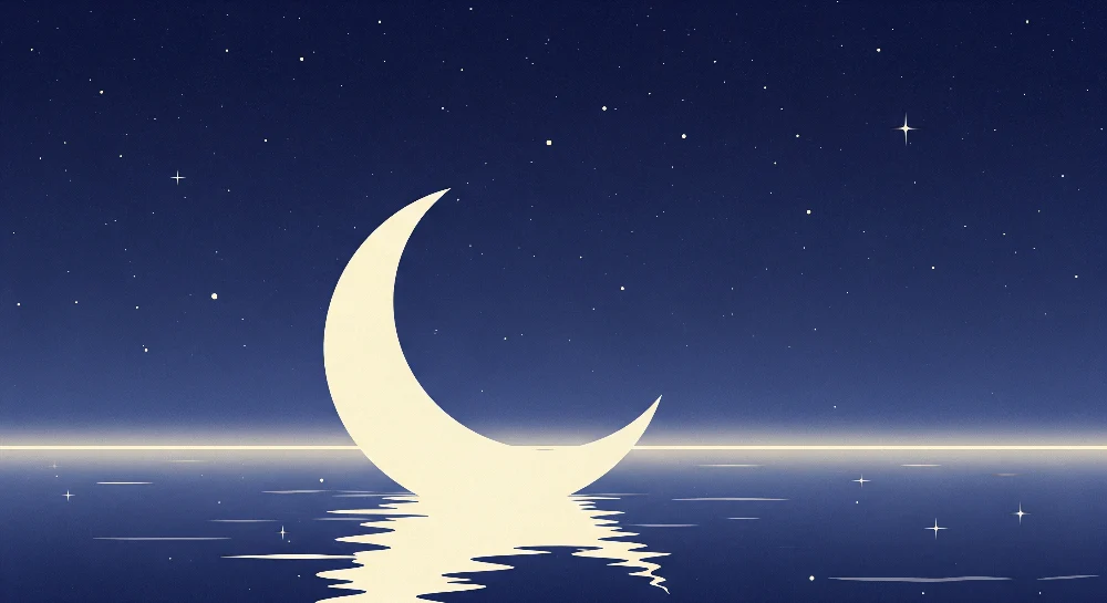 Papel de parede quarto bebê | Lua e estrelas em um fundo noturno calmante