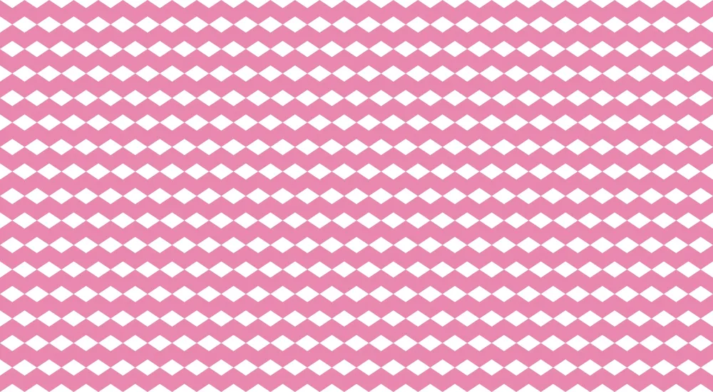 Papel de parede quarto bebê | Motivo de losangos rosa e branco para um ambiente suave