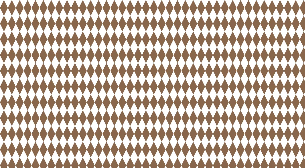 Papel de parede quarto bebê | Motivo de losangos marrom em fundo branco