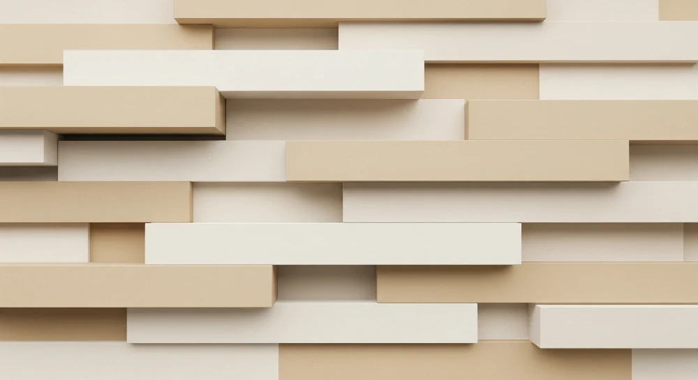 Papel de parede quarto bebê | Paredes em blocos modernos em tons de bege e branco