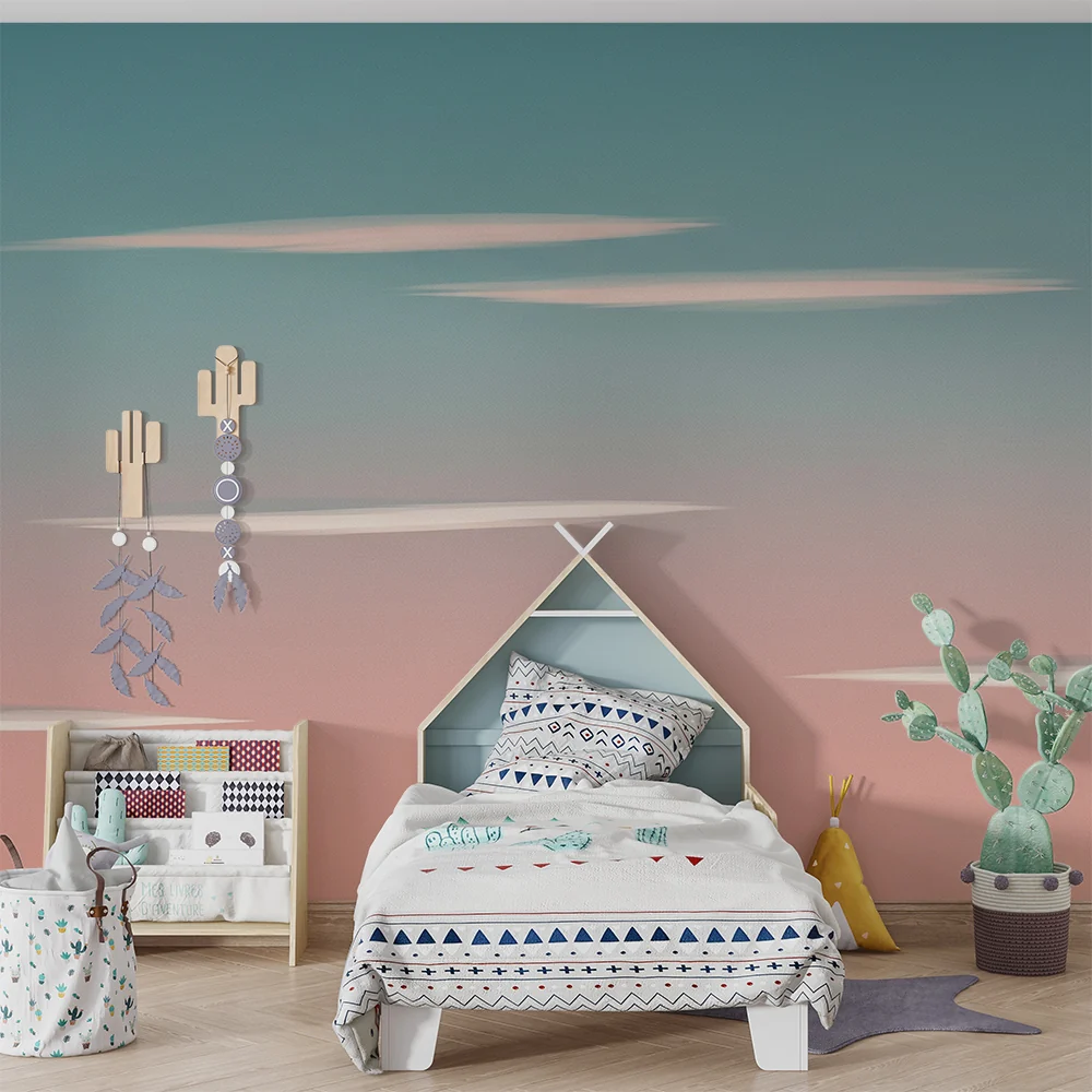 Papel de parede quarto bebê | Pastelno nebe s miyak oblatsi