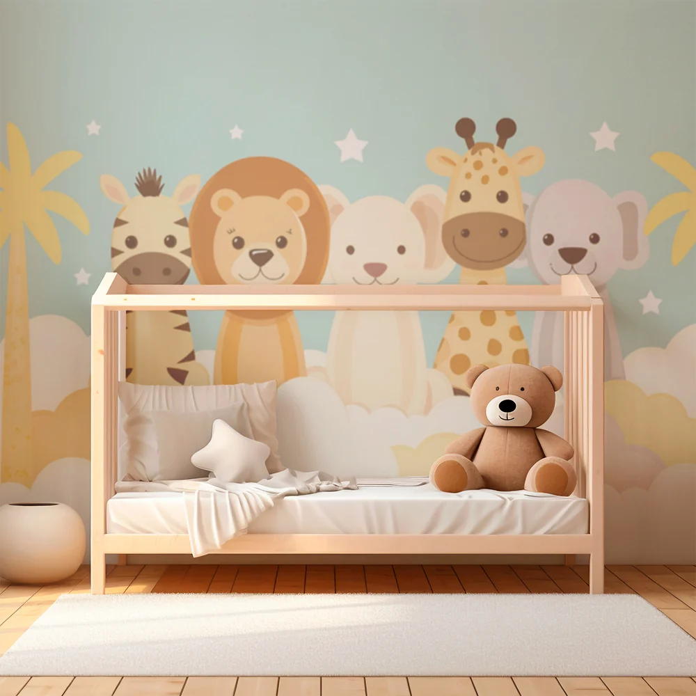 Papel de parede quarto bebê | Selvagens e nuvens