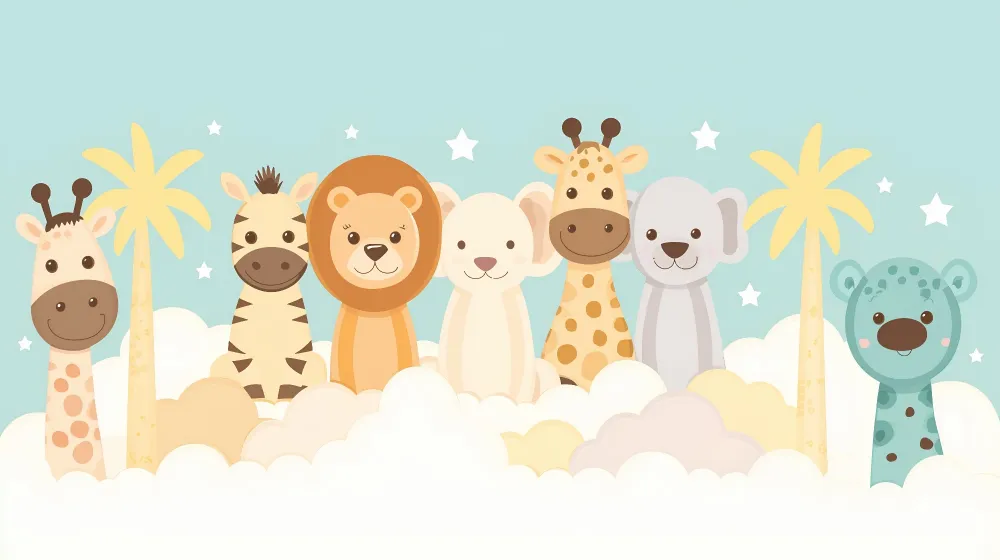 Papel de parede quarto bebê | Selvagens e nuvens
