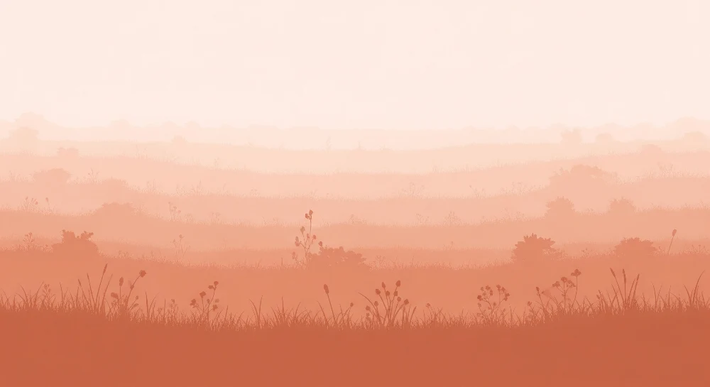 Papel de parede quarto bebê | Suave paisagem em degradê de rosa e terracota