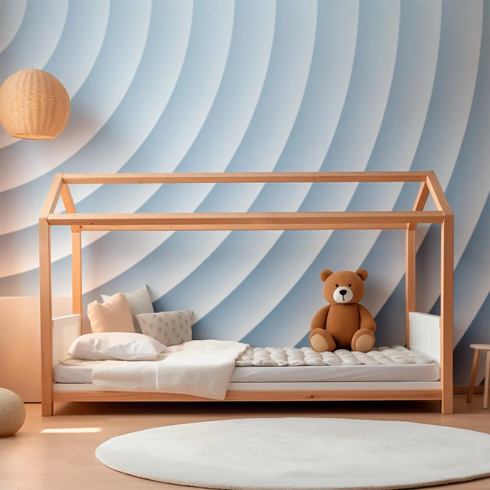 Papel de parede quarto bebê | Suaves e calmantes ondas