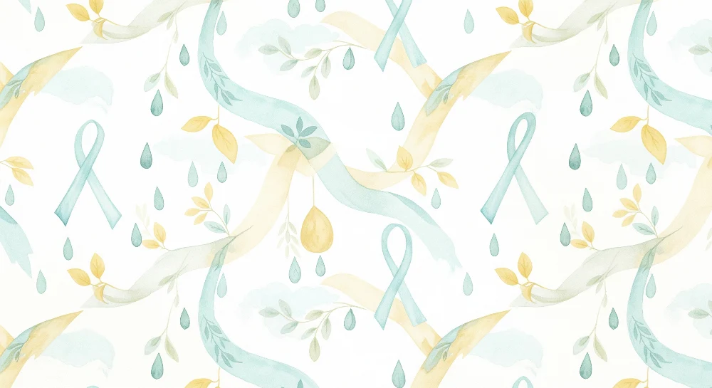 Papel de parede quarto bebê | Suaves fitas e folhas em tons pastel