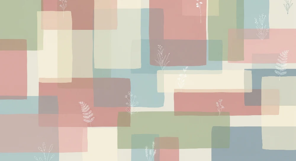 Papel de parede quarto bebê | Suaves padrões geométricos com toques florais