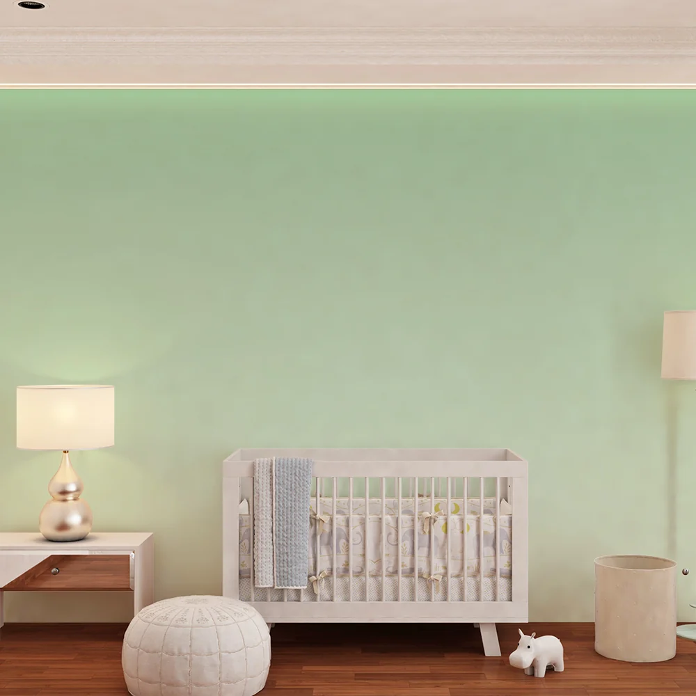 Papel de parede quarto bebê | Suavidade verde e calmante