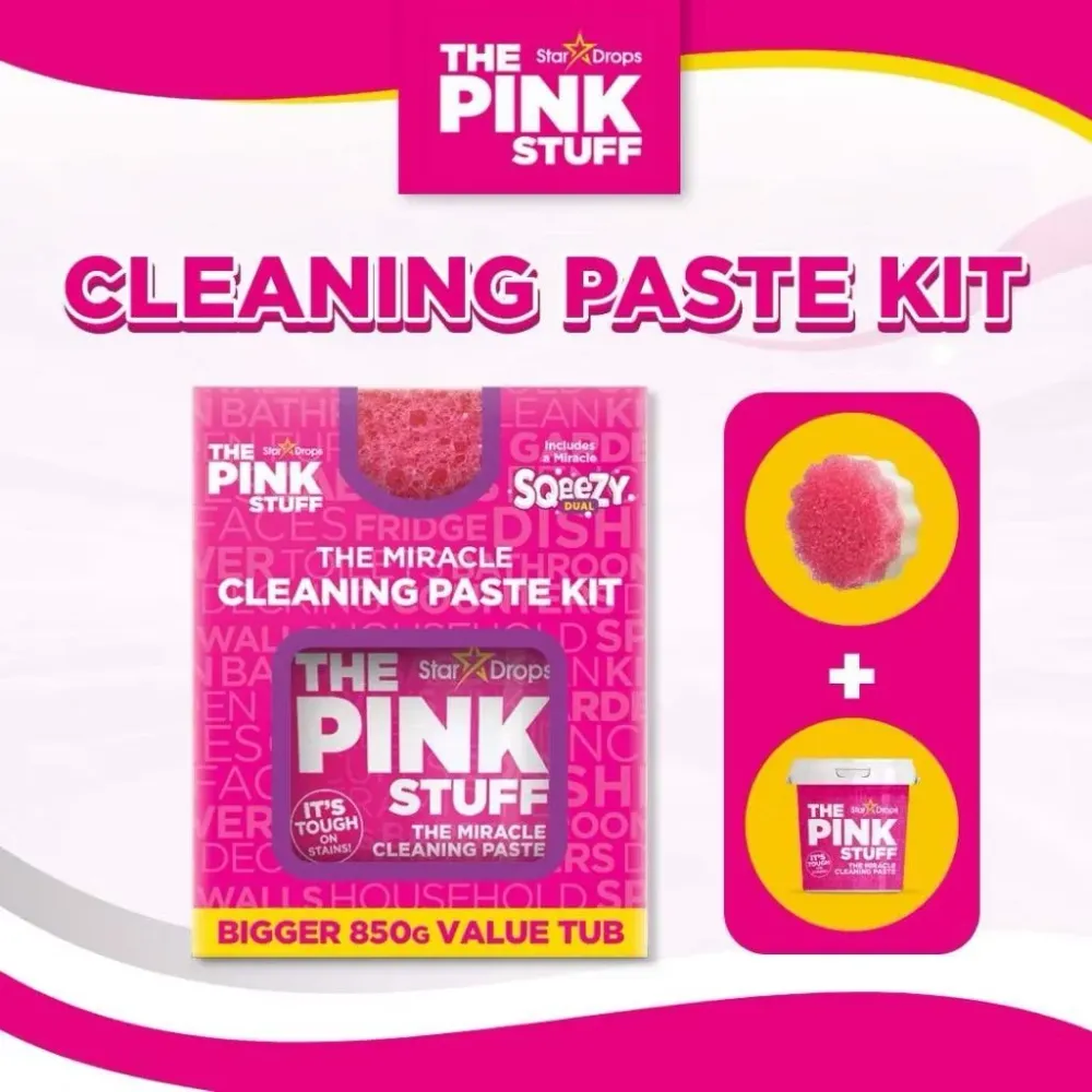 Комплект за почистване Pink Stuff Miracle - 850g + гъба