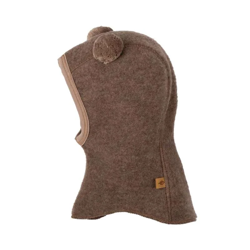 Pure Чист Elephant hat PomPoms - Wool/Fleece - Walnut