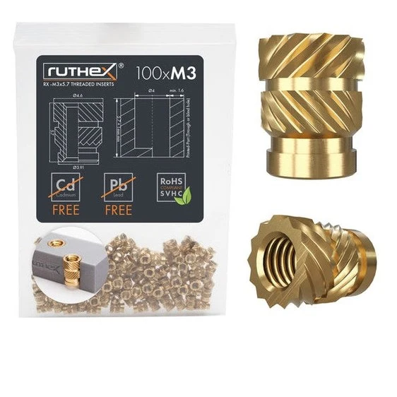 Ruthex M3 резбови вложки RX-M3x5.7 – 100 броя