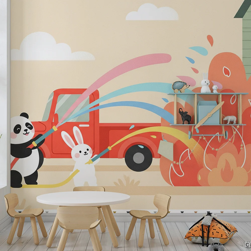 Tapet za detska staia | Panda i zaicheta pokrivateli