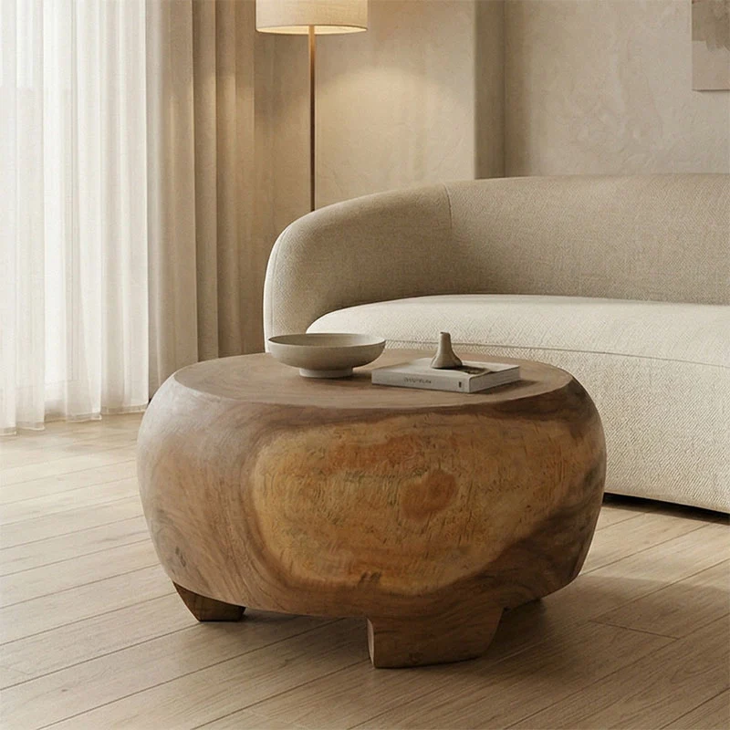 Холна маса TERRA суарово дърво, естествен цвят, диаметър 60x36 см
