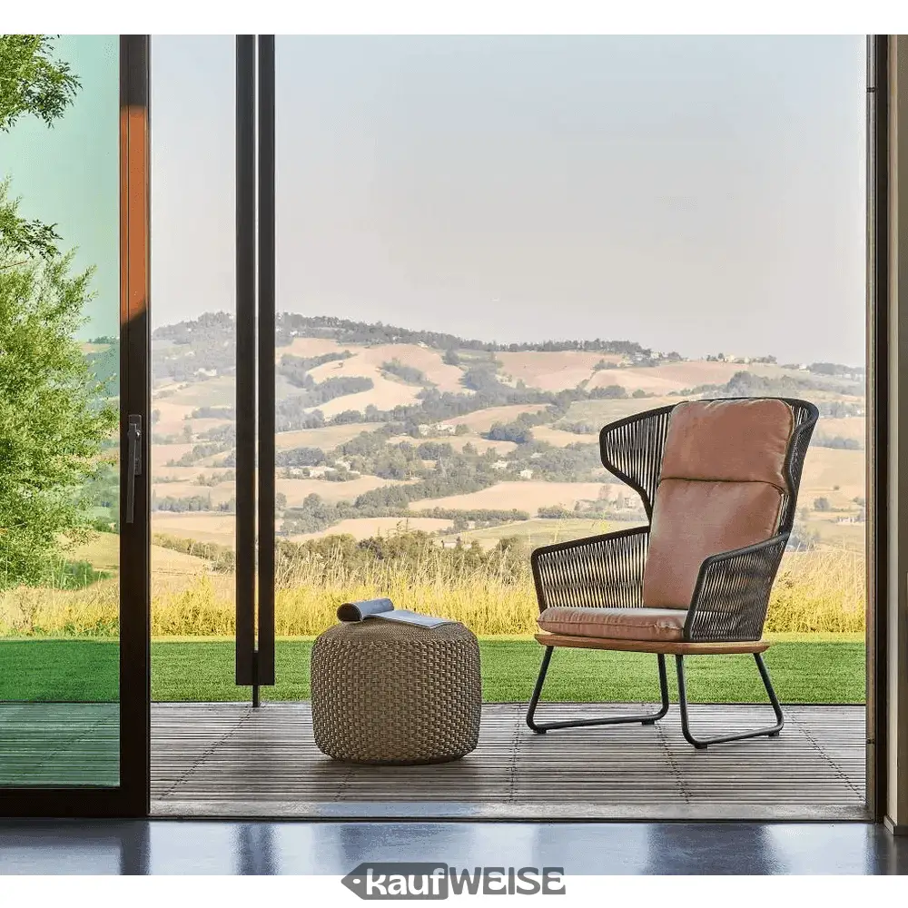 Weishäupl Pouf Stool Medium – Indoor Outdoor Taupe